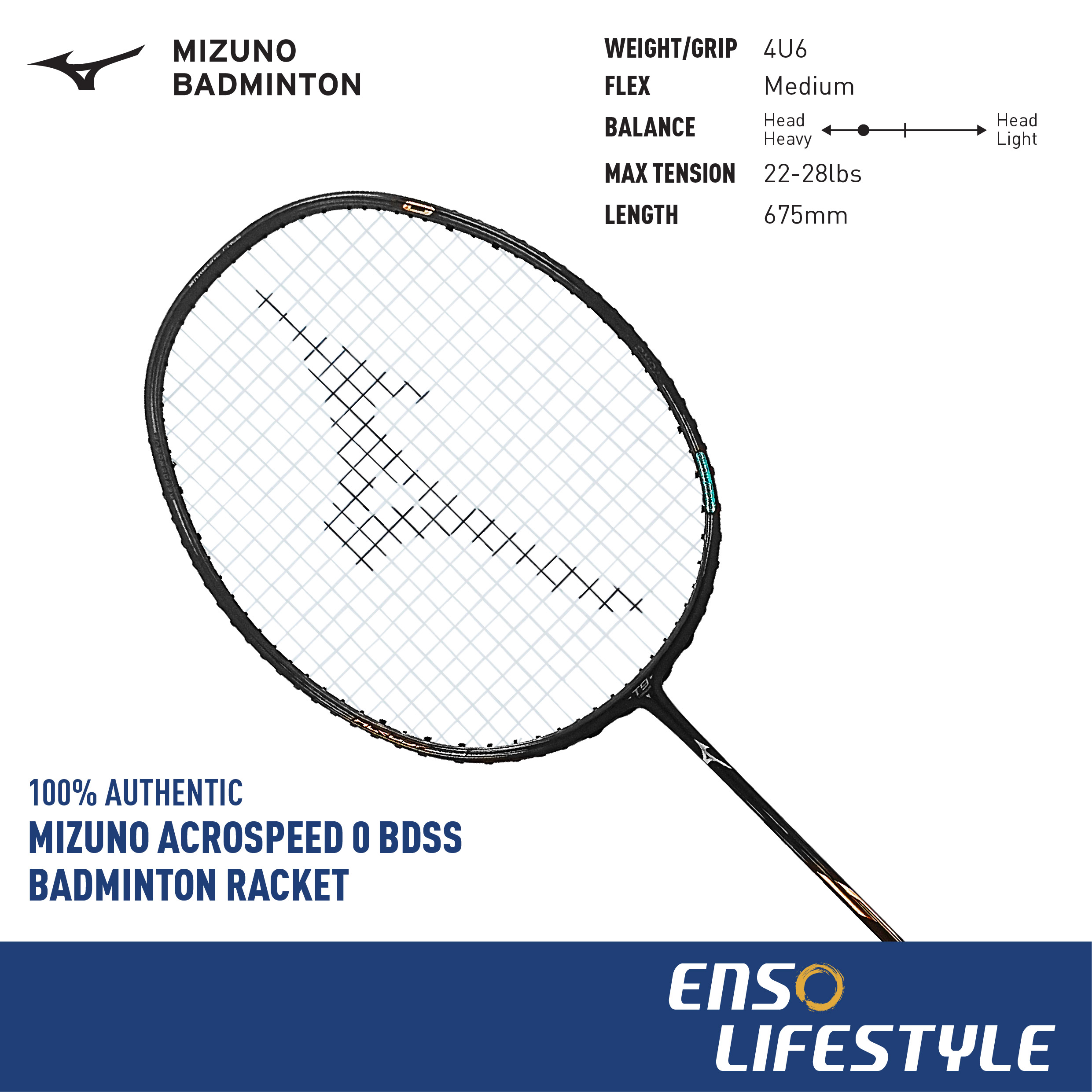 Mizuno Badminton Racket Acrospeed 0 BDSS MADE IN JAPAN
