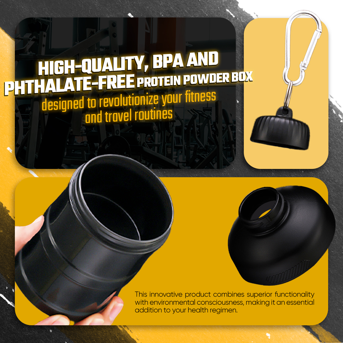 Ultimate Sup, Stackable Powder Container, Water Bottle, Powder Storage ...