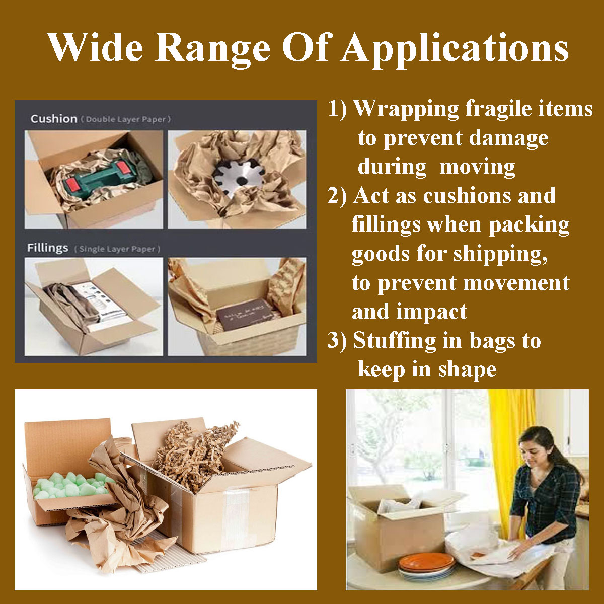 Newsprint Paper Sheets 100pcs Void Fill Carton Stuffing Box Packaging ...