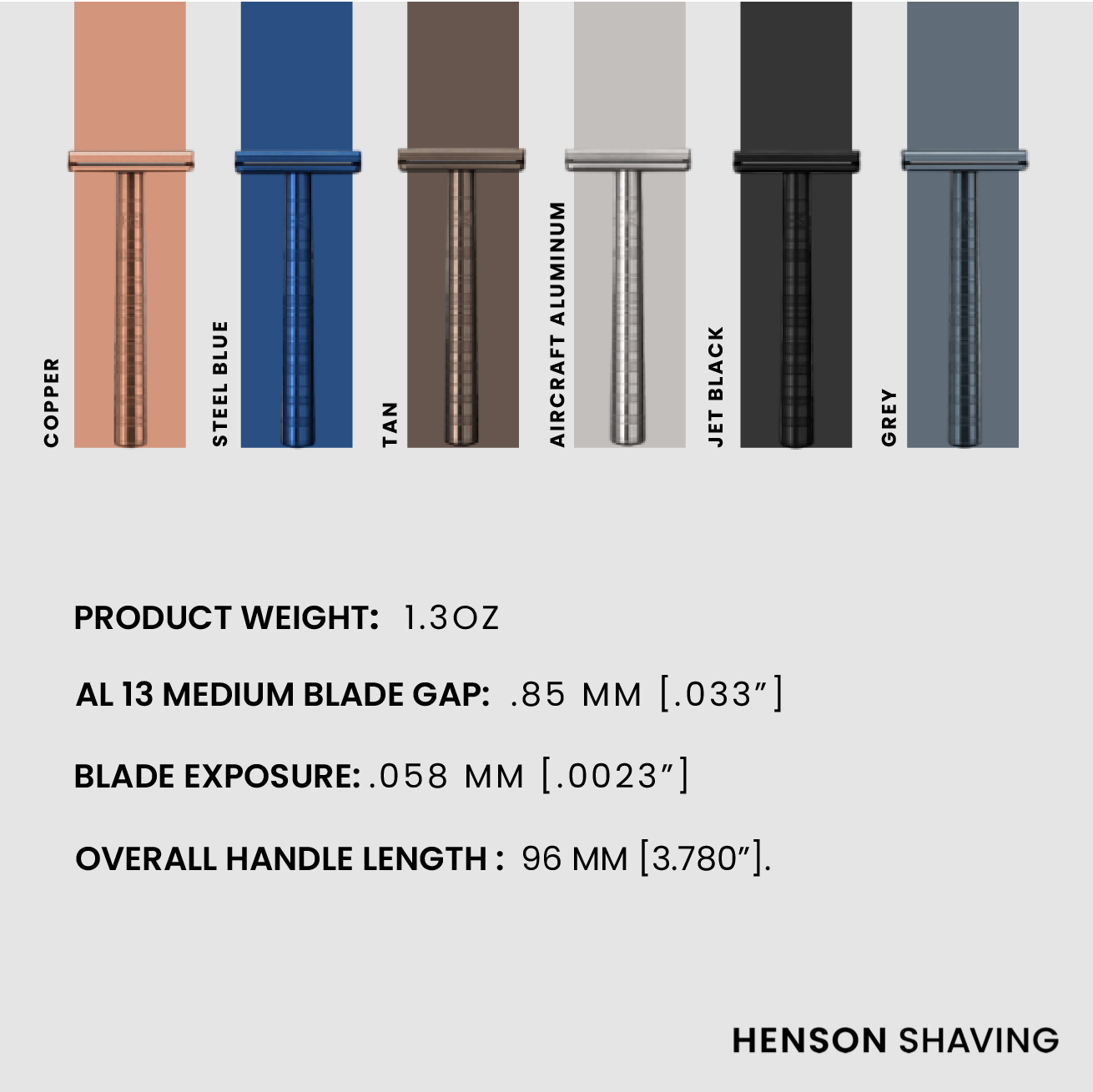 [FREE 100 BLADE] HENSON AL 13 Medium Facial Razor - Single Blade Double ...