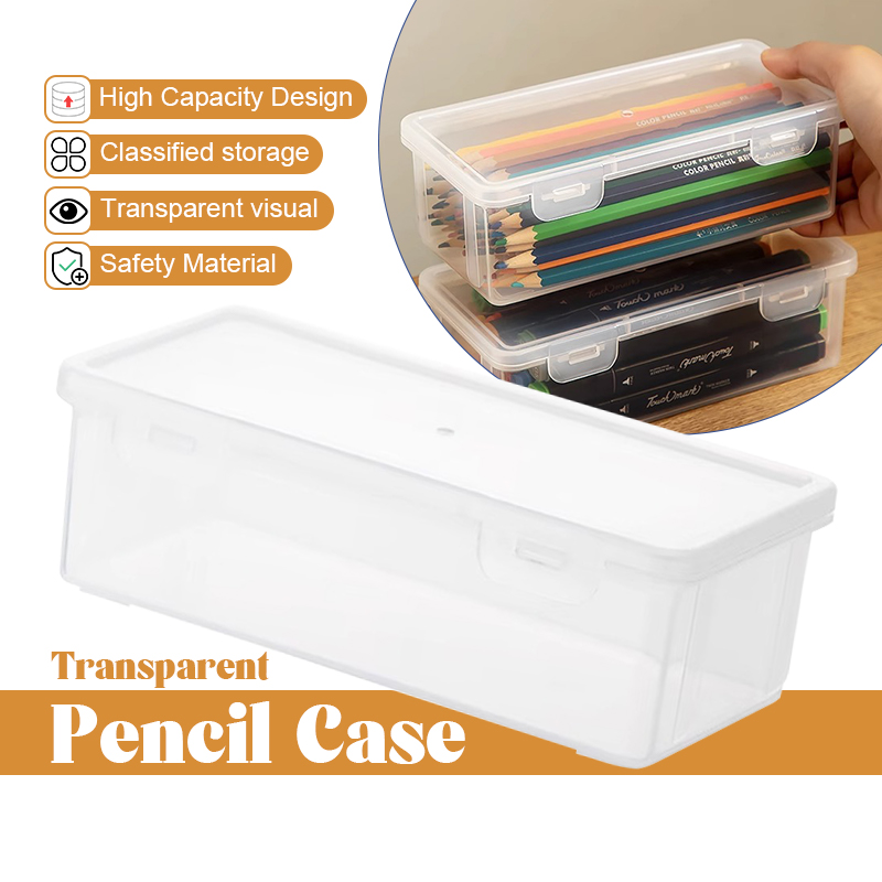 Large Capacity Waterproof Transparent Stationery Box/Marker Sketch Pen ...