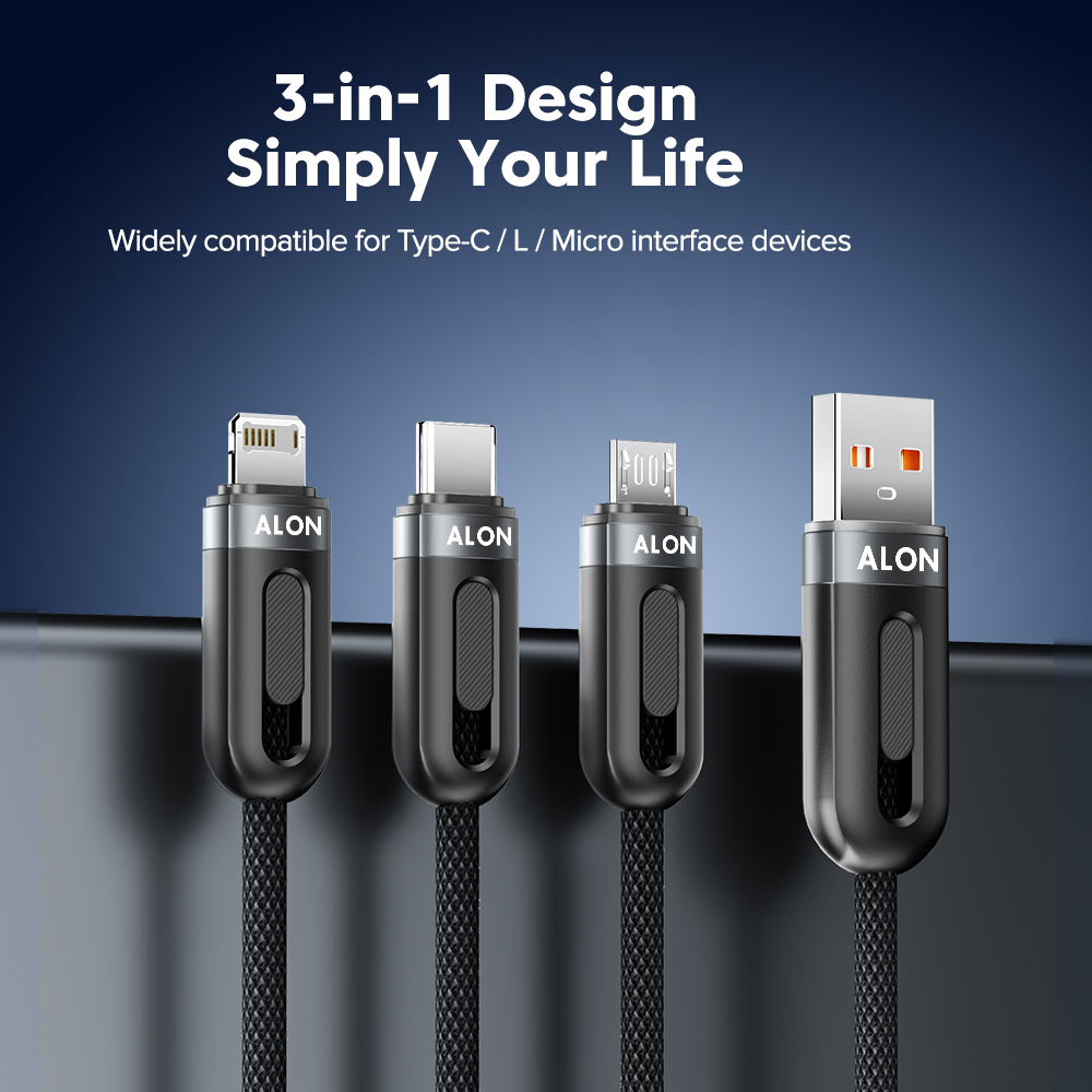 (SG) ALON 100W PD Type C 2 in 1 / 3 in 1 / L / Micro Fast Charging USB ...