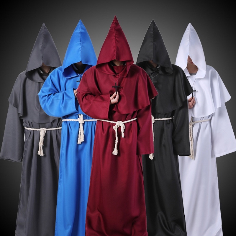 [SG Seller] Hooded Robe for Cosplay Medieval Monk Priest Robe Horror ...