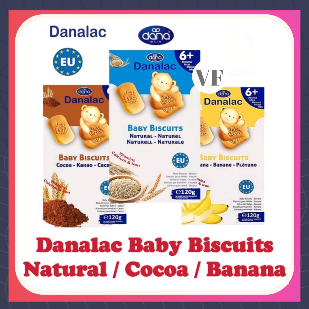 Danalac Organic Baby Cereal Rice (Sugar Free) Baby Biscuits 6m+