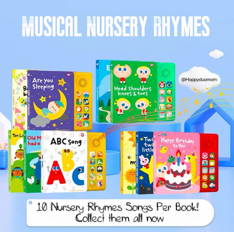 [SG STOCKS] Children’s Classic Nursery Rhymes Sound Musical Music Book ...