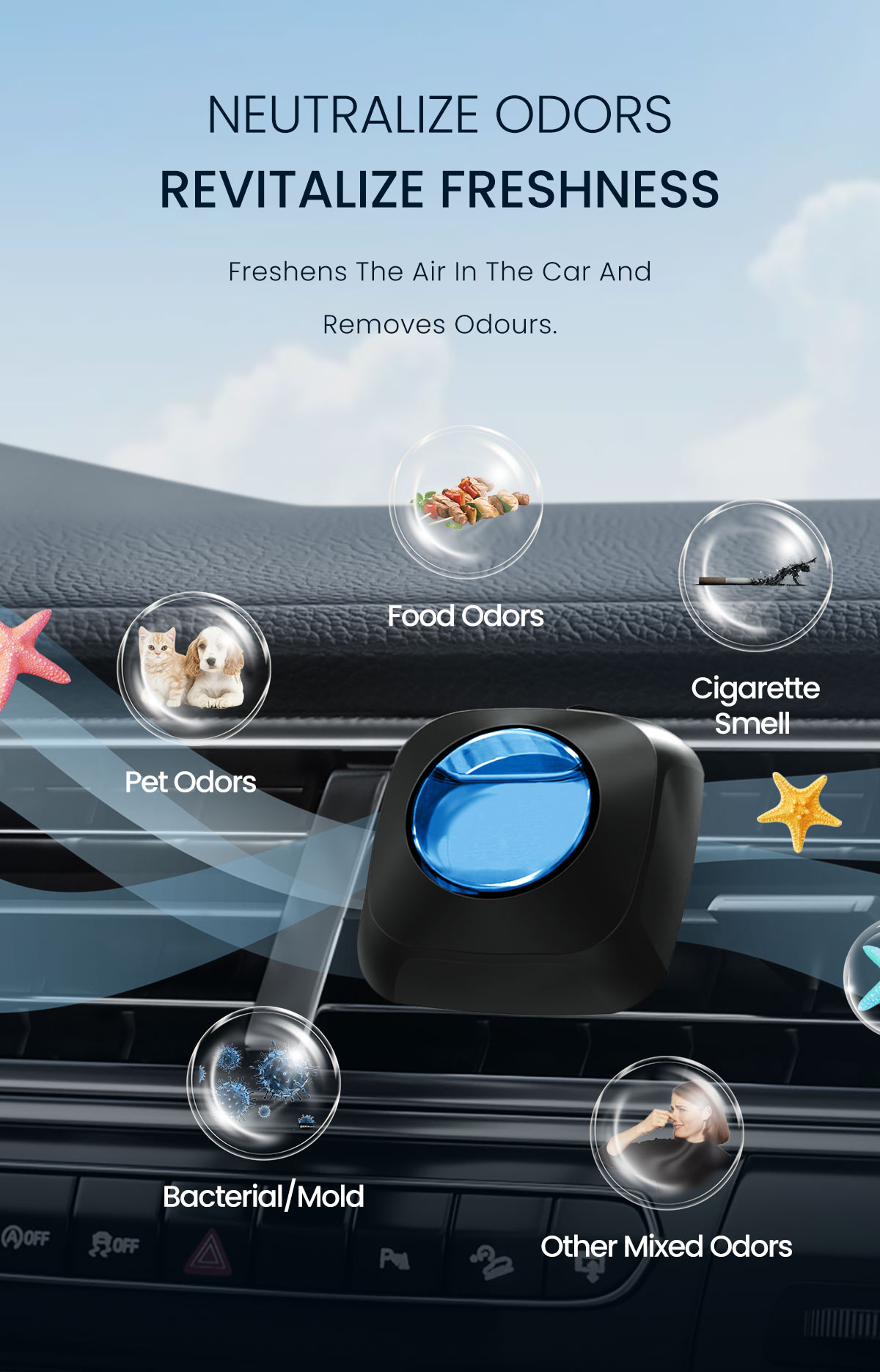 DriveJoy™ Car Air Freshener Vent Clip Fragrance-Long Lasting Car ...
