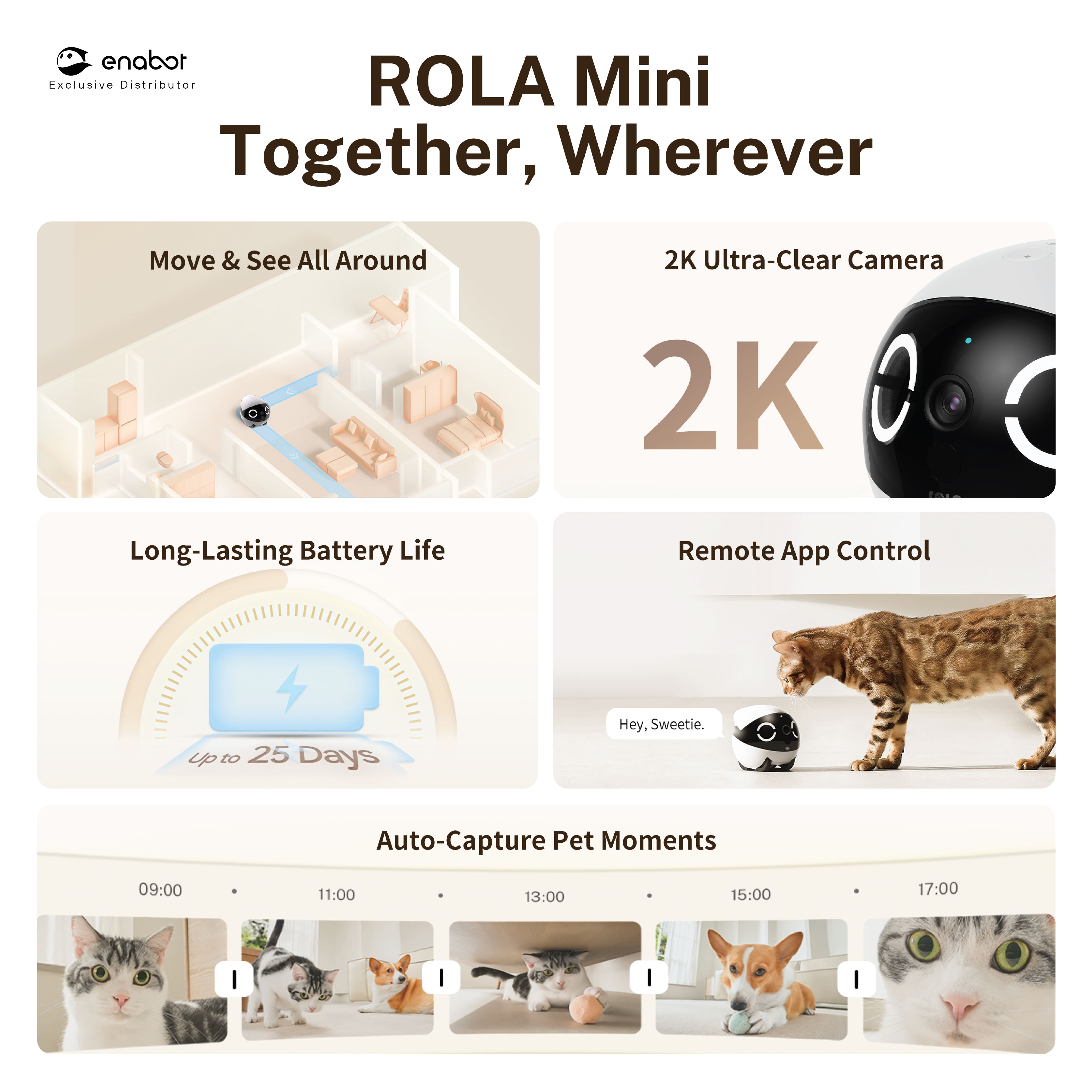 [Official Store] Enabot ROLA Mini 2K Camera Movable Robot| One-Touch ...
