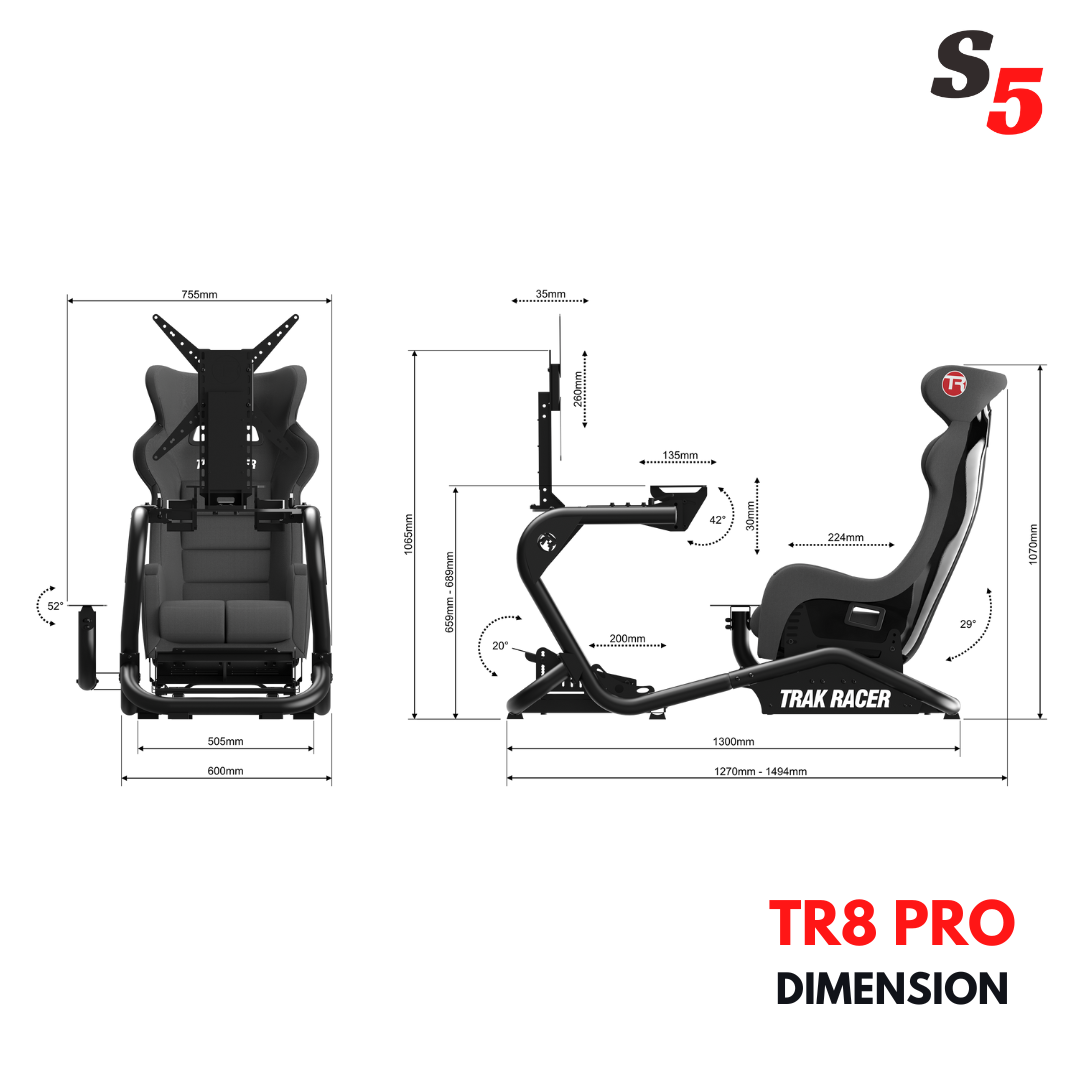 Trak Racer TR8 PRO V2 / Racing Simulator Cockpit / SIM RACING RIG ...