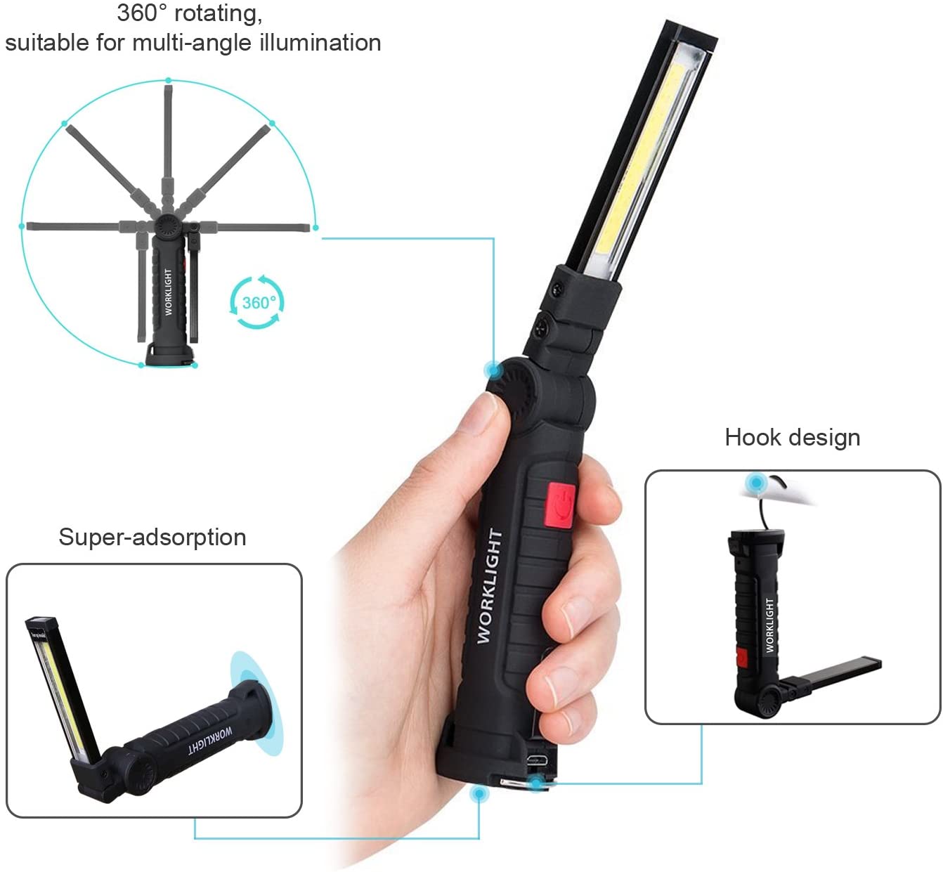 Rechargeable USB LED Work Light (Magnetic Based) | Shopee Singapore