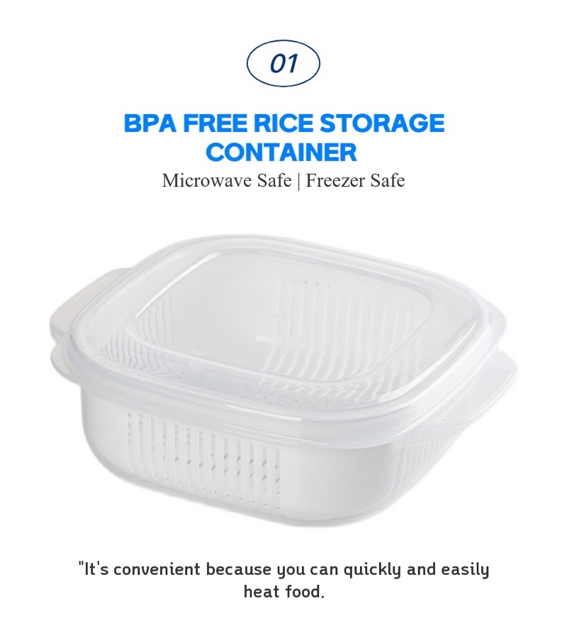 Microwave Rice Crisper Container | Food Container Airtight Food Grade ...