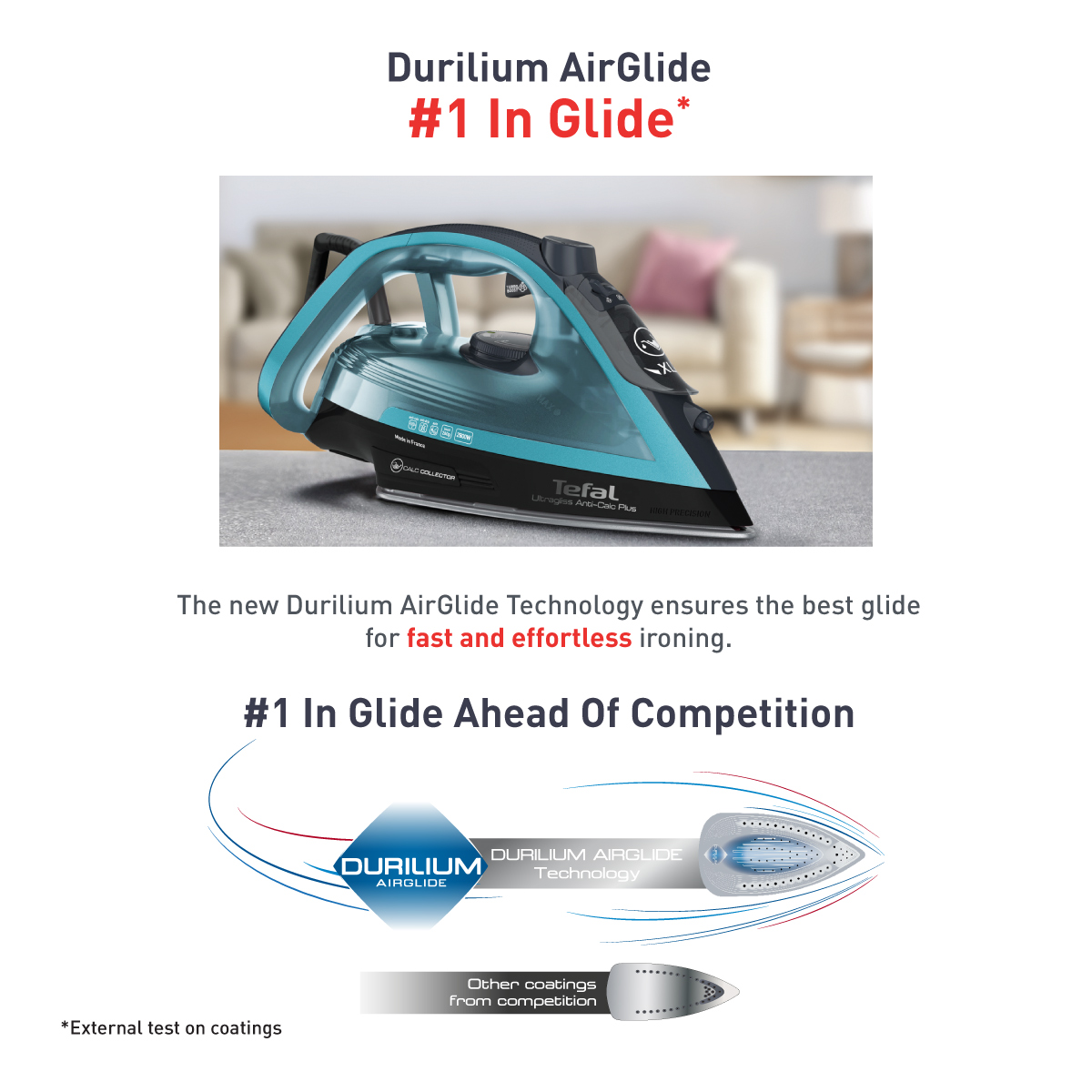 Tefal Ultragliss Plus Steam Iron 270ml 2800W FV6832 – 260g Steam Boost ...