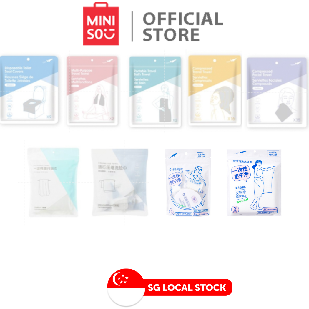 MINISO Travel Disposable Set Compressed Portable Towels Facial Body Multi purpose Toilet Seat Covers Shopee Singapore