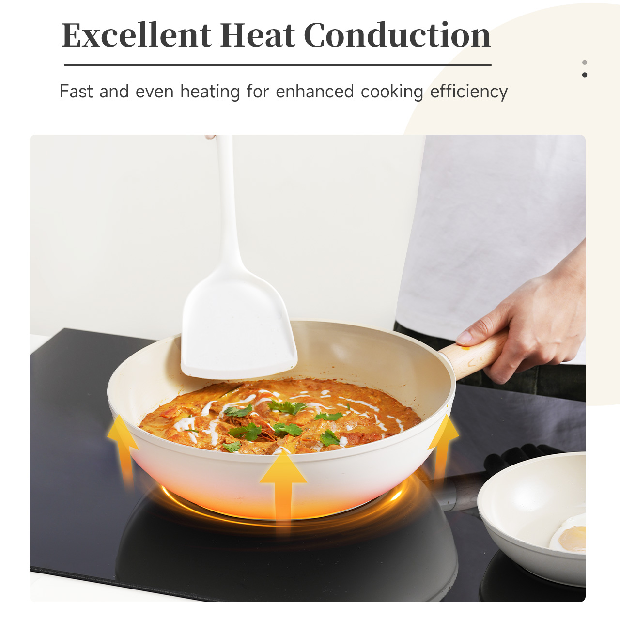 Simplus Kit Wok Pan丨28cm丨Caramel Pudding Series丨Ceramic Coating丨Non ...