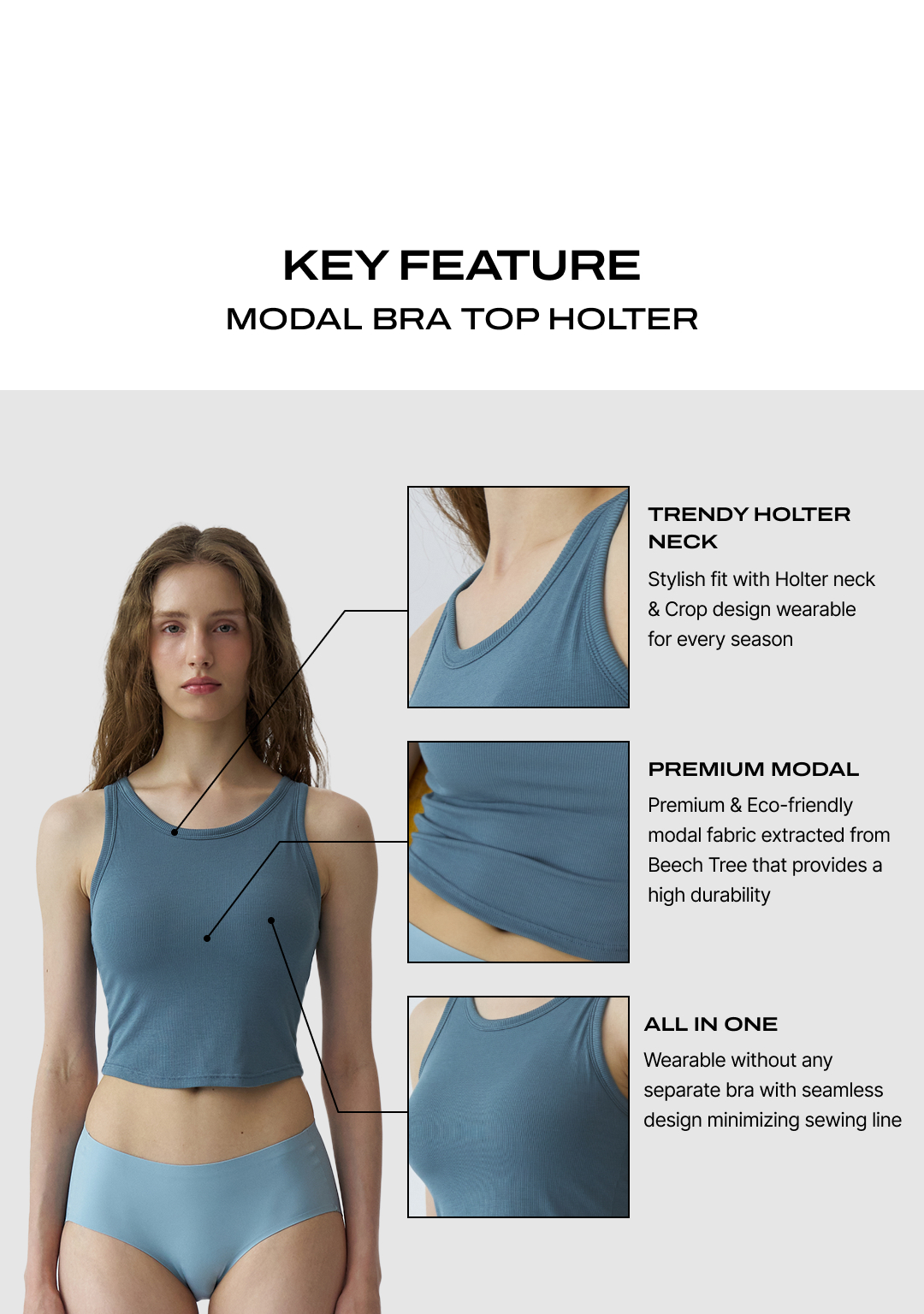 VERISH Modal Bra Top Halter | Shopee Singapore