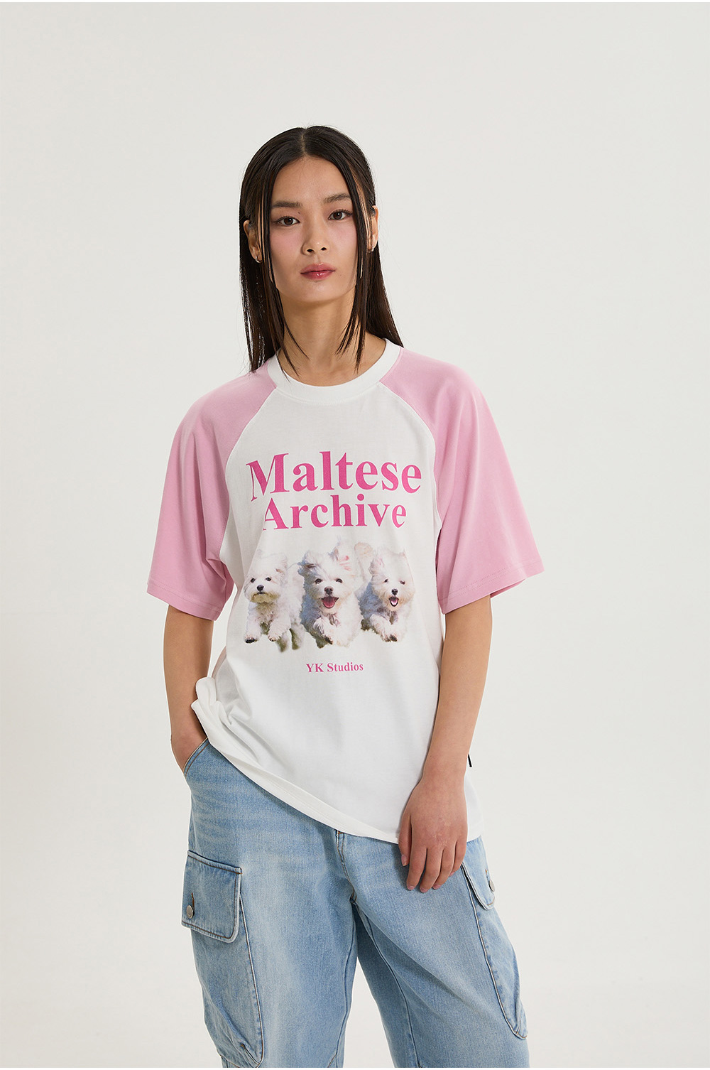 WAIKEI Maltese archive raglan half sleeve T-shirt | Shopee