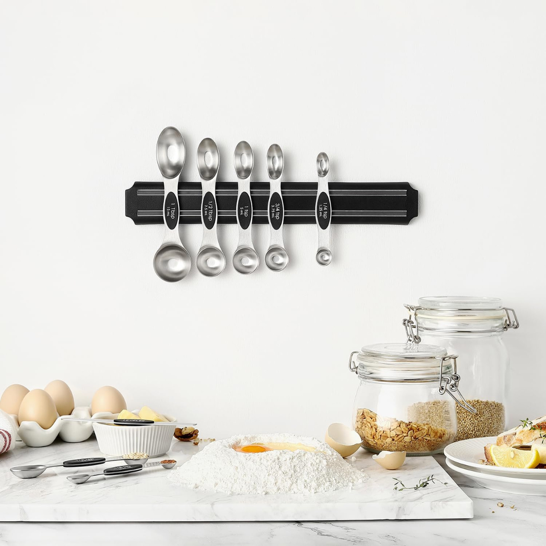 Stainless Steel Magnetic Measuring Spoons Set 8 with Leveler /Measuring ...