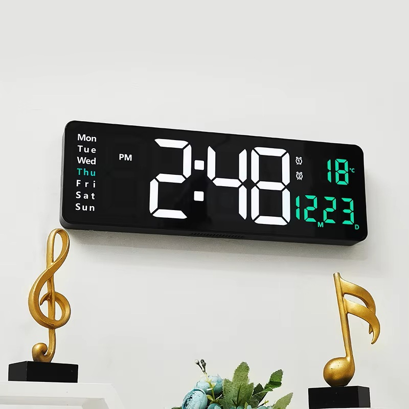 Large Display Digital LED Clock Alarm Clock Temperature Date Week Time ...