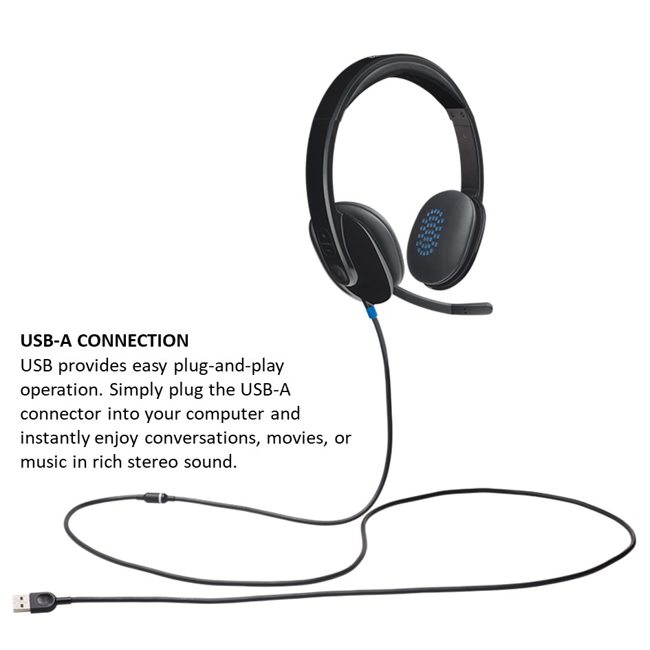 Logitech H540 USB Computer Headset With High-Definition sound and on ...