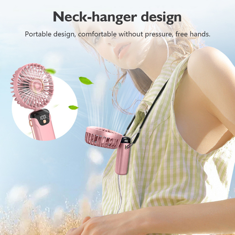 [SG Seller] 7200mAH Folding Fan Rechargeable Portable fold Fan Desktop ...
