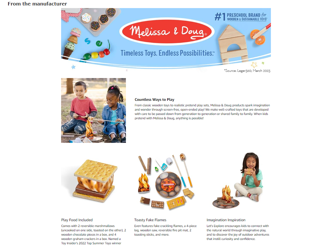 Melissa Doug Let's Explore Campfire S'Mores Play Set Play