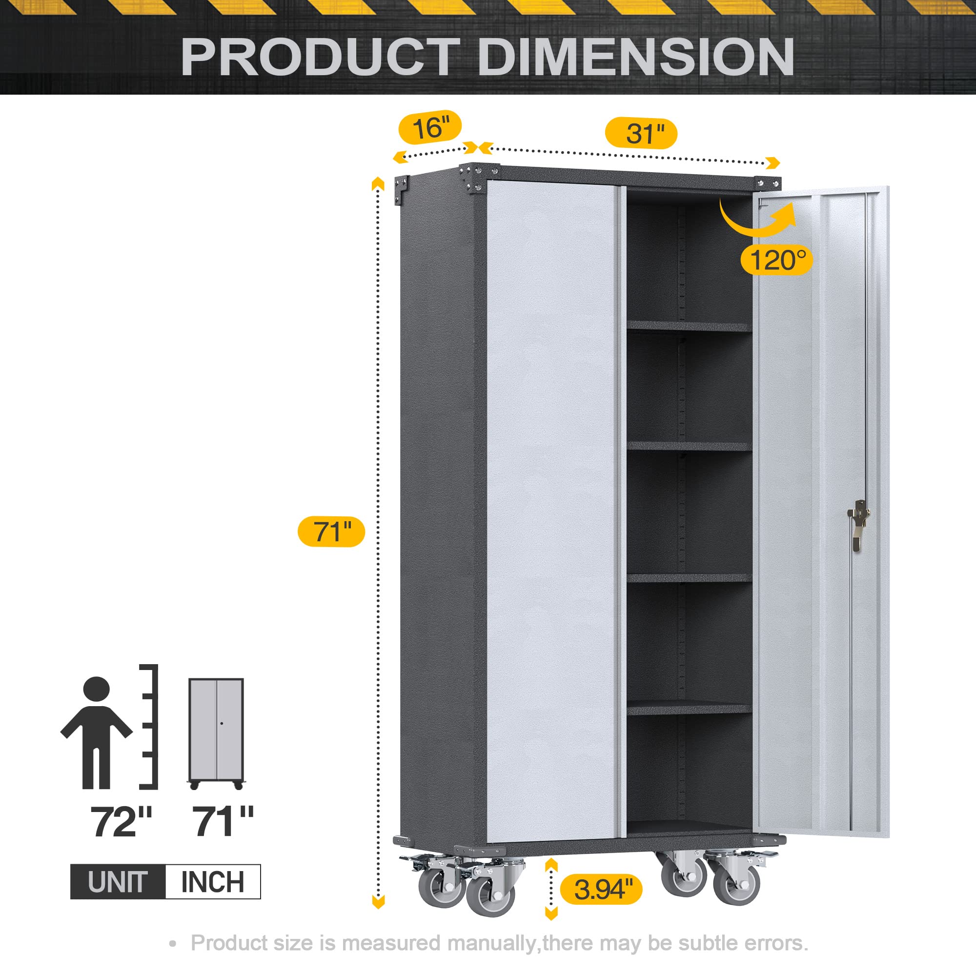 SteelMax Multipurpose Metal Storage Cabinets with Wheels Tools Cleaning ...