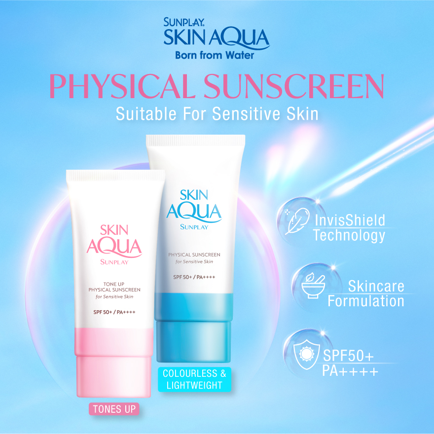 SUNPLAY Skin Aqua Physical Sunscreen SPF50+ 50ml (Expiry: Oct`2026 ...