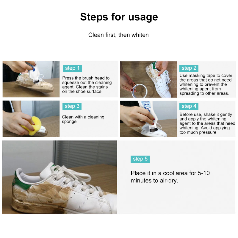 🔥Japan White Shoe Cleaner with Brush Foam Wash-Free Shoes