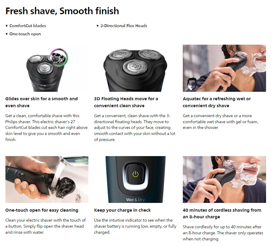 PHILIPS ELECTRIC SHAVERS visual data 6