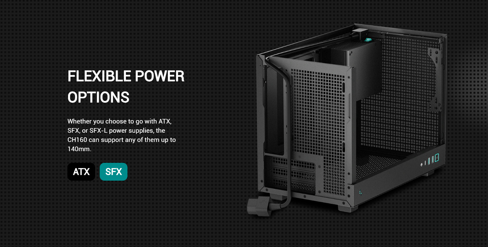 DEEPCOOL CH160 Ultra-Portable Tempered Glass Full-Size Air Cooler ...
