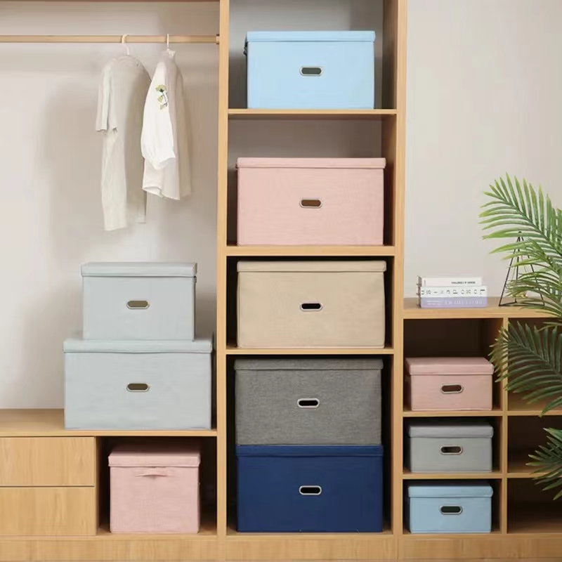 【SG STOCK】High quality storage box cotton and linen foldable ...