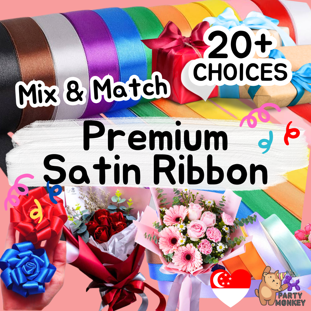 [SG SELLER] 23m Satin Ribbon Fabric Silk Bow for Flower Bouquet ...