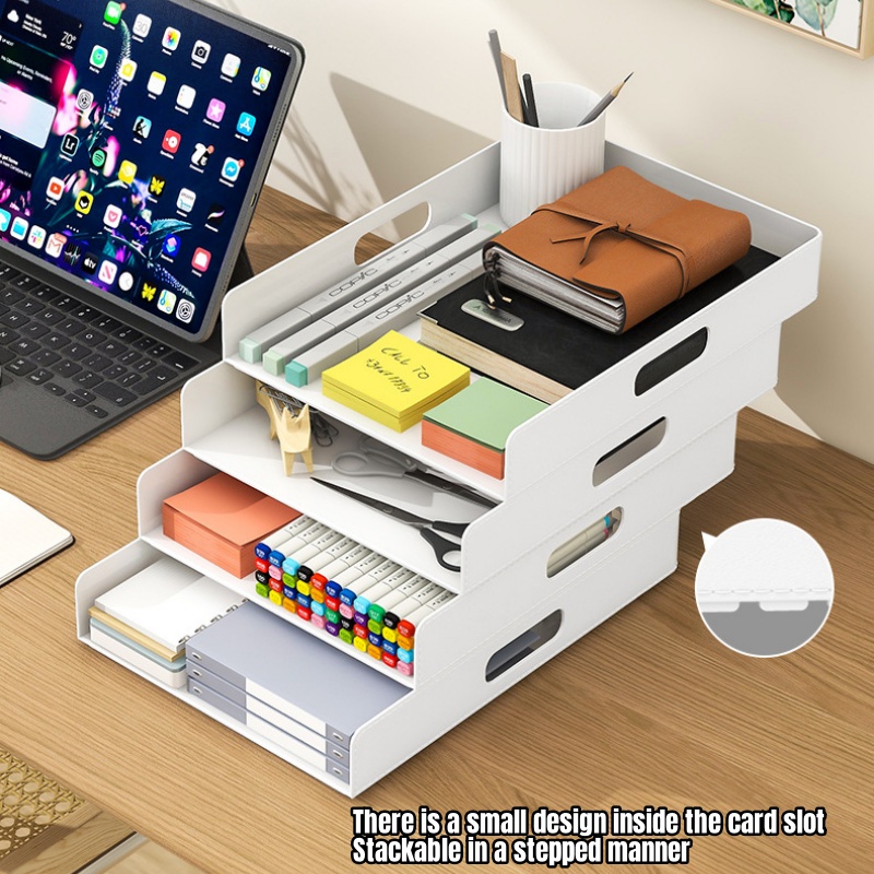 【SG Stock】A4 Stackable Document Stationeries Tray Table Organiser ...
