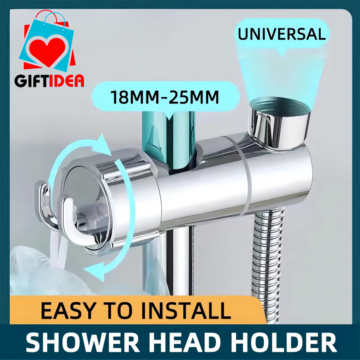 18-25mm Adjustable 360 Degree Rotating Shower Head Holder for Slide Bar ...