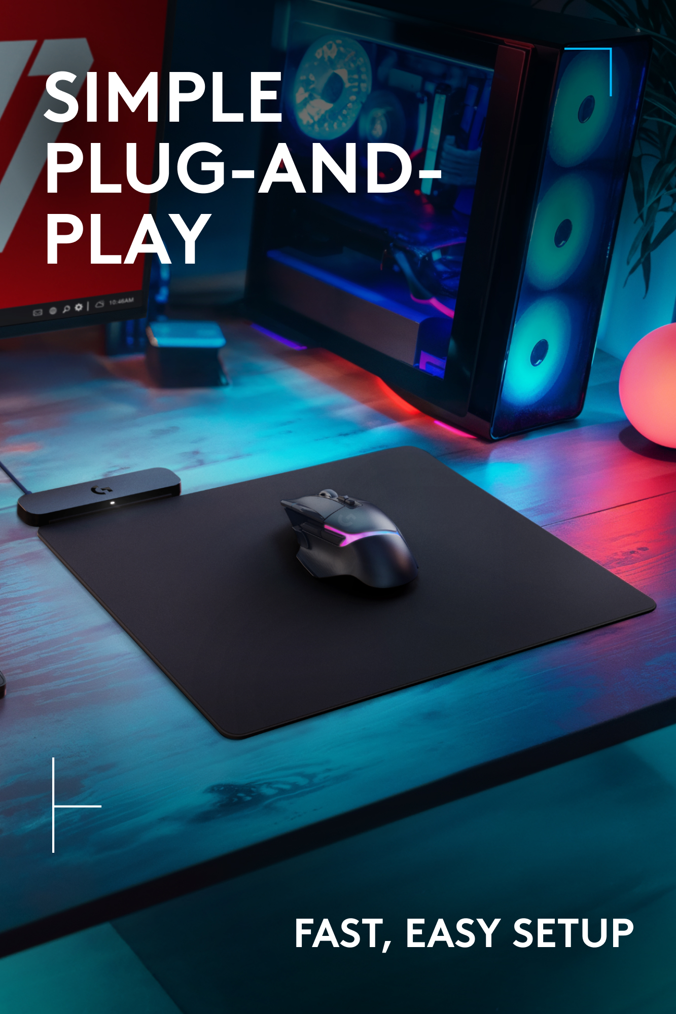 Logitech Powerplay 2 Wireless Charging System with Lightspeed Receiver ...