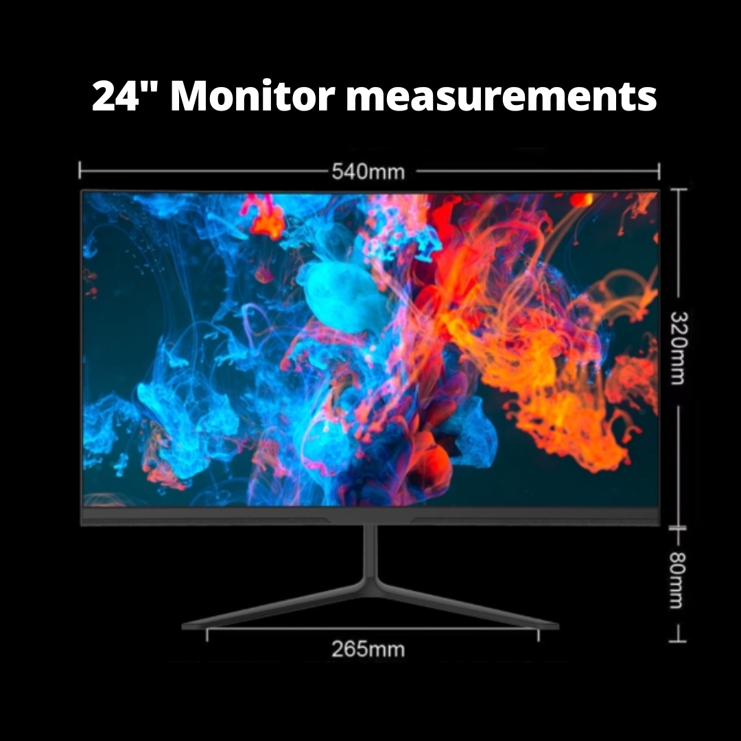 PROMO 24 inch Ultra-Thin Curved Monitor Screen, LED Computer Gaming ...