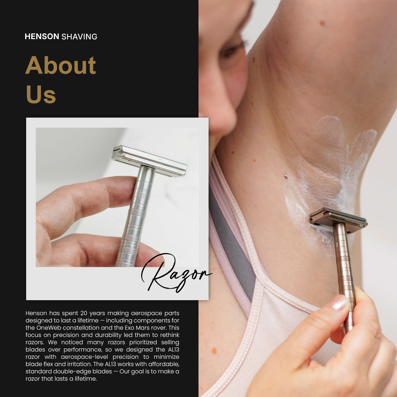 LIFETIME WARRANTY] HENSON AL 13 Aggressive Facial Razor - Single Blade  Double Edge Safety Manual Shaver Man Hair | Shopee Singapore