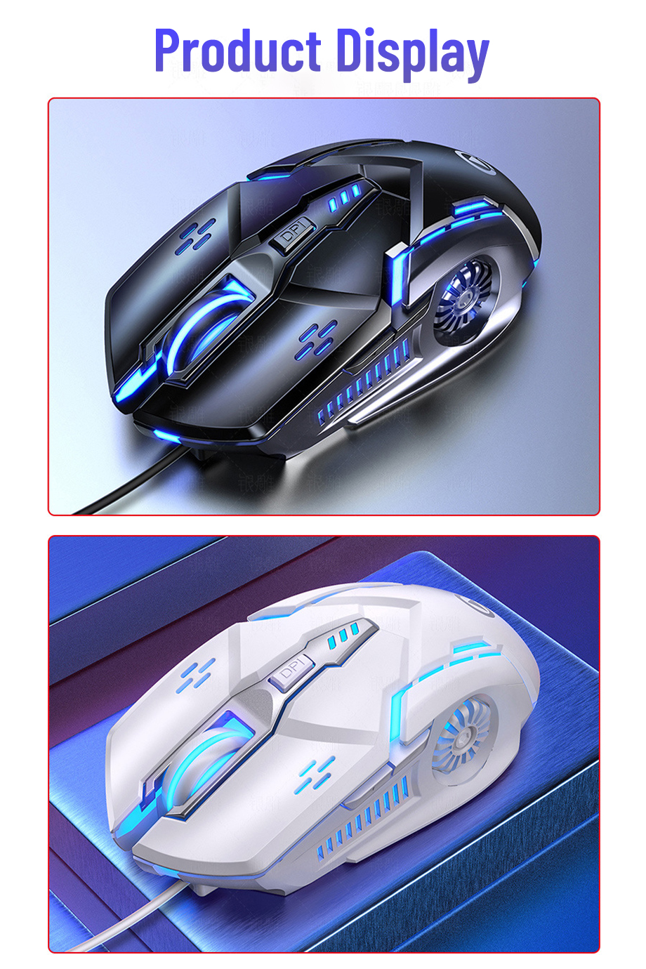 RGB Gaming Wired Mouse, 6 Buttons, Silent (Soundless) & Click Sound ...