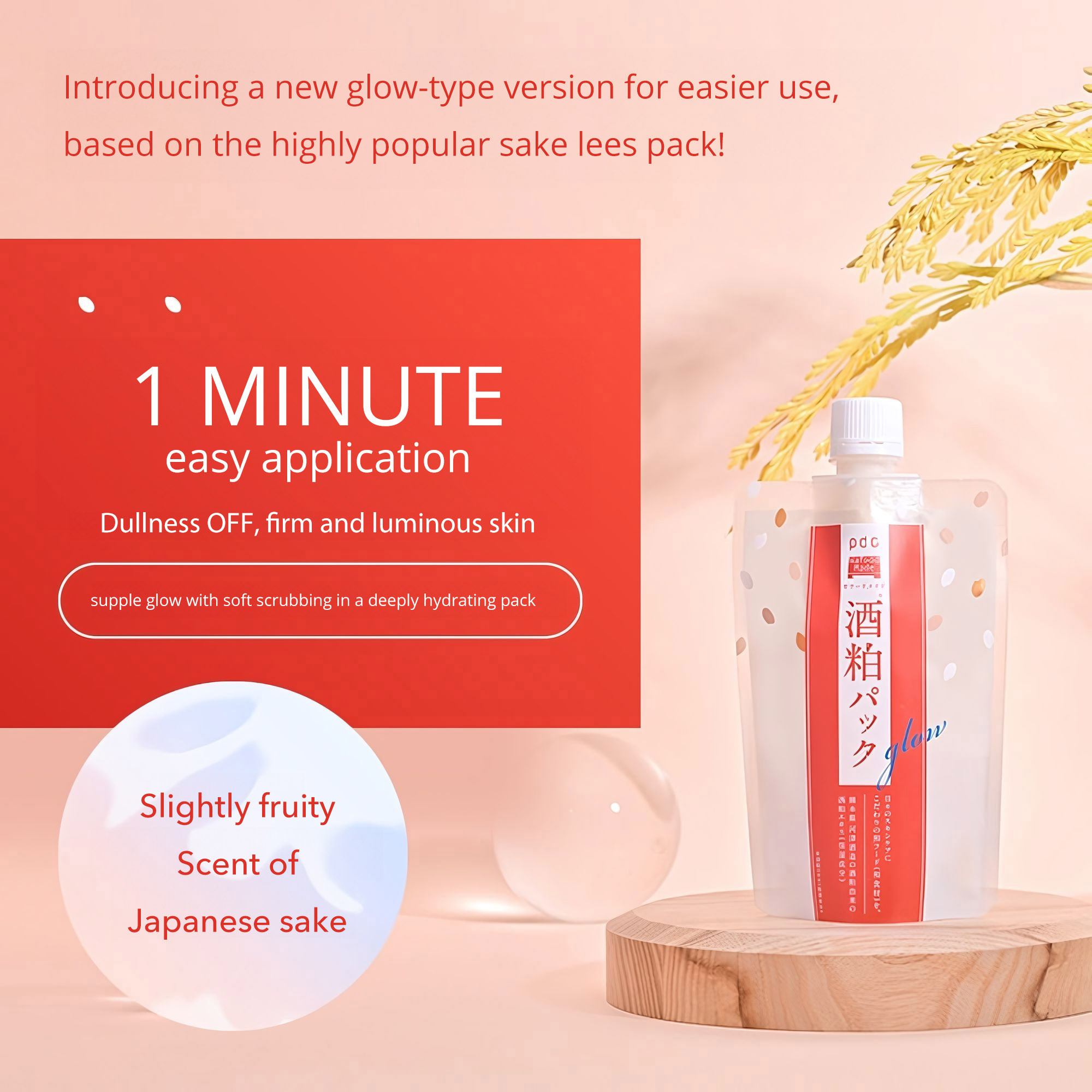 [NEW]Japan pdc Wafood Made sake kasu GLOW wash off mask, 170g | Shopee ...