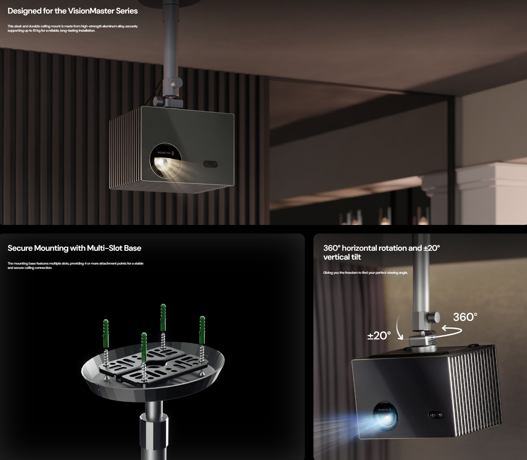 Valerion Ceiling Mounted Bracket (Only Compatible with the VisionMaster ...