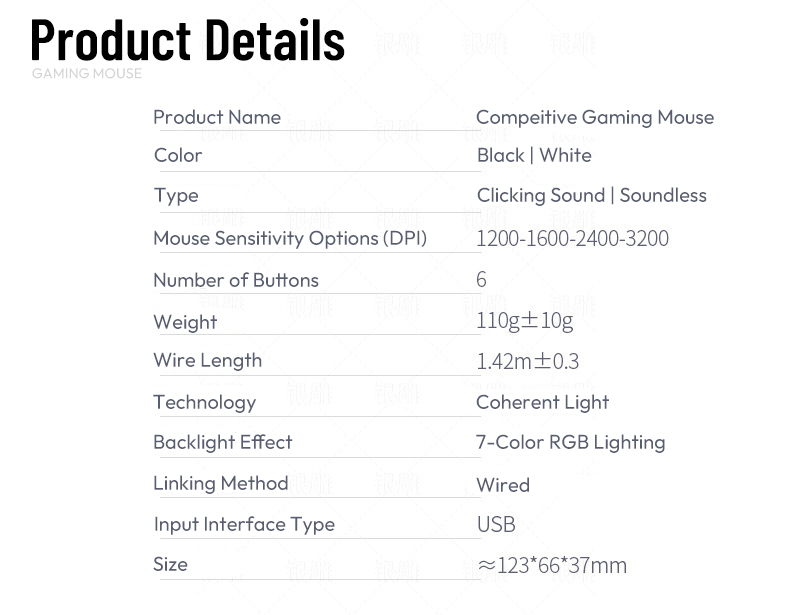 RGB Gaming Wired Mouse, 6 Buttons, Silent (Soundless) & Click Sound ...