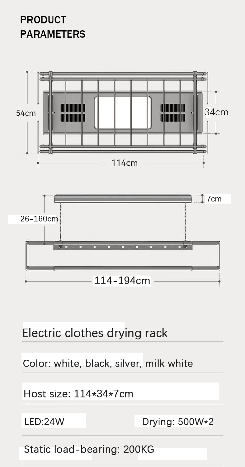 [Free installation] Electric clothes drying rod liftable laundry system ...
