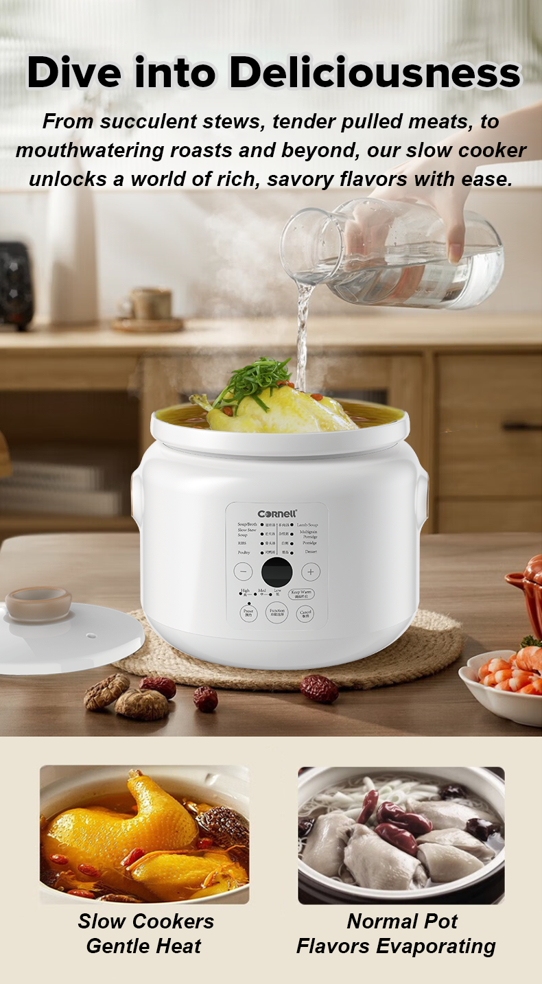 Cornell 3.0L Digital Slow Cooker with Anti Overflowing Design Shopee Singapore