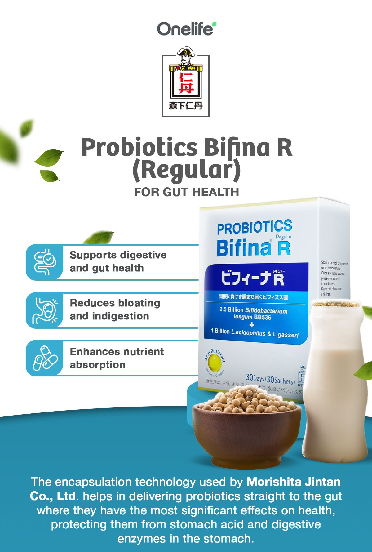 Morishita Jintan Probiotics Bifina R (Regular) 3.5B 30 Sachets - For ...