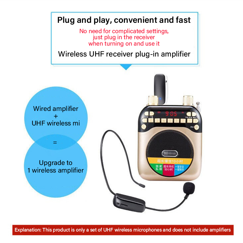 【SG Seller】Portable UHF Mic Loud Speaker Wireless Microphone for Speech ...