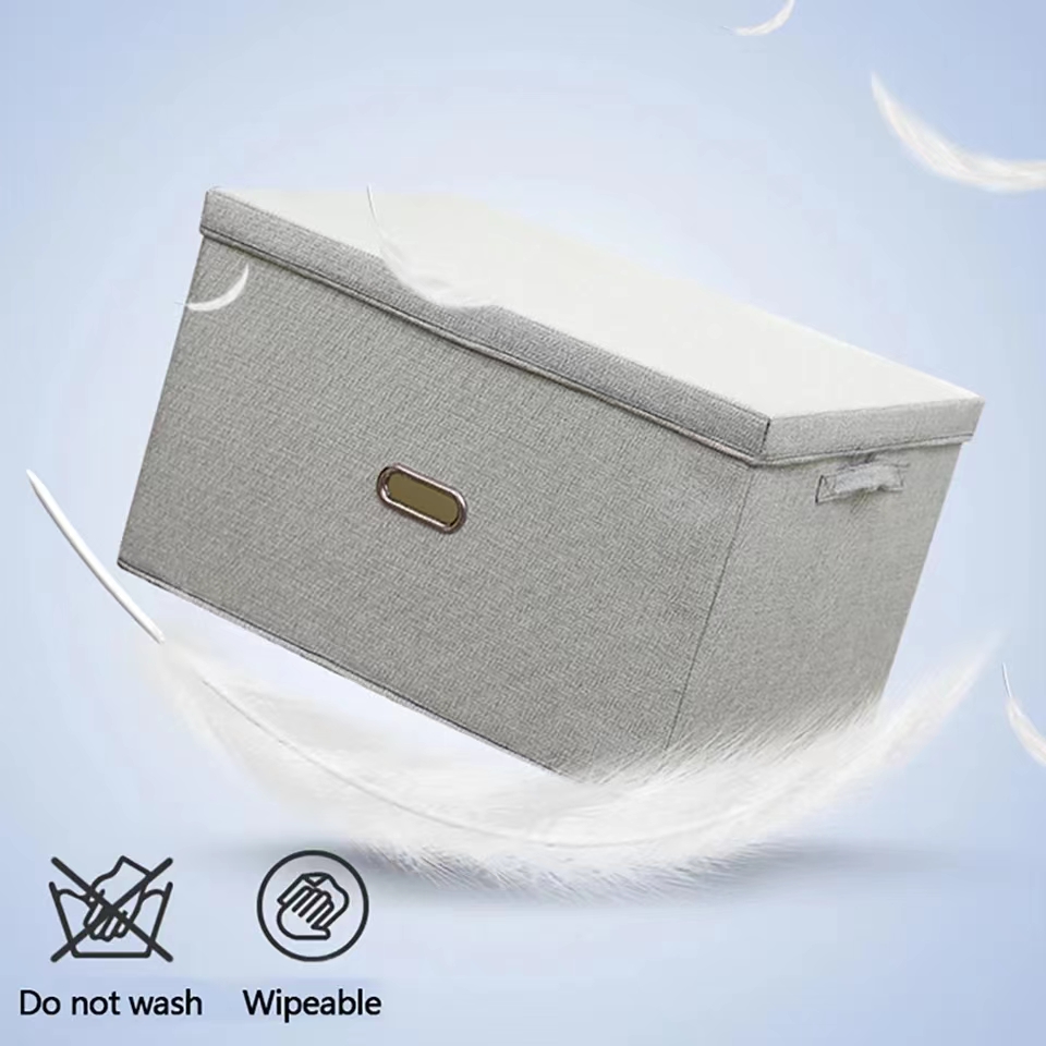 【SG STOCK】High quality storage box cotton and linen foldable ...