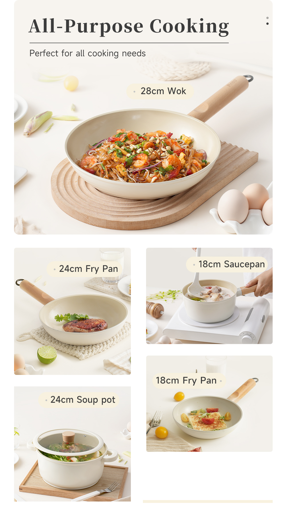 Simplus Saucepan Wok Frying Pan Induction Cooker Non-Stick Soup Pot ...