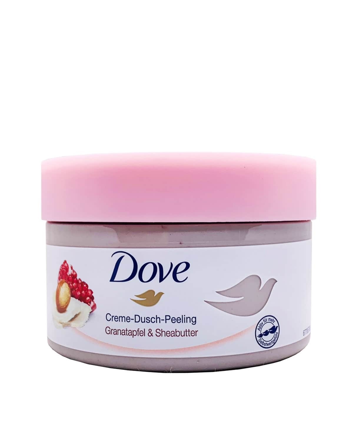Dove Dusch-Peeling 4er Pack – Macadamia & Reismilch + Granatapfel & Sheabutter, Für Seidig Glatte Haut