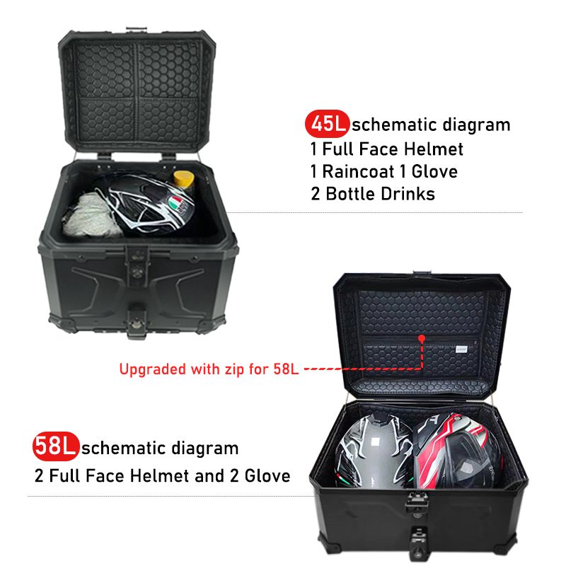 F2-MOTO 58L ABS PLASTIC BOX, TOPCASE W ZIP | Shopee Singapore