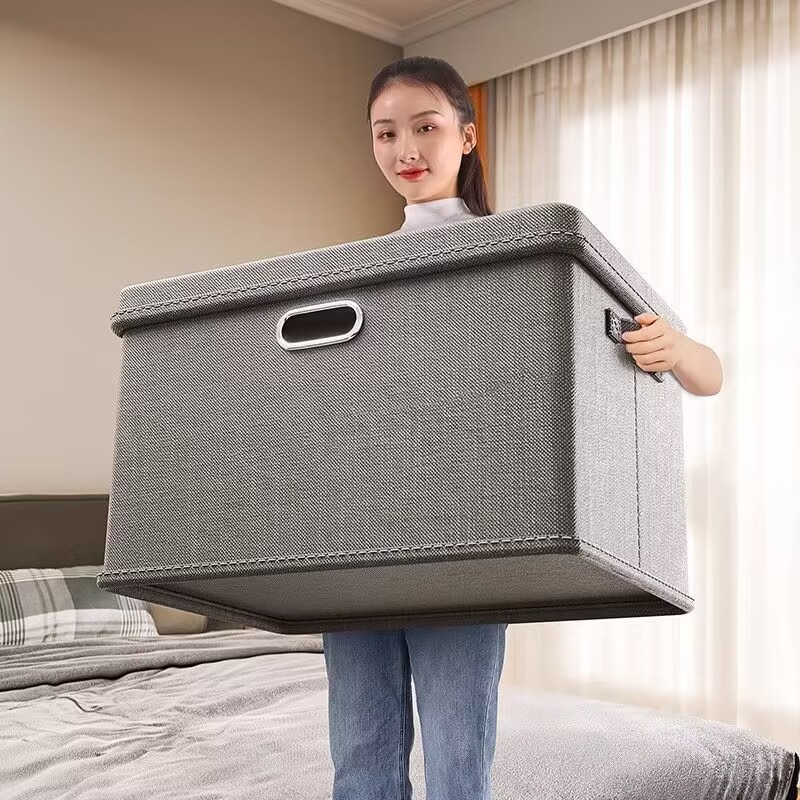 Folding storage box household fabric sorting box wardrobe clothes ...