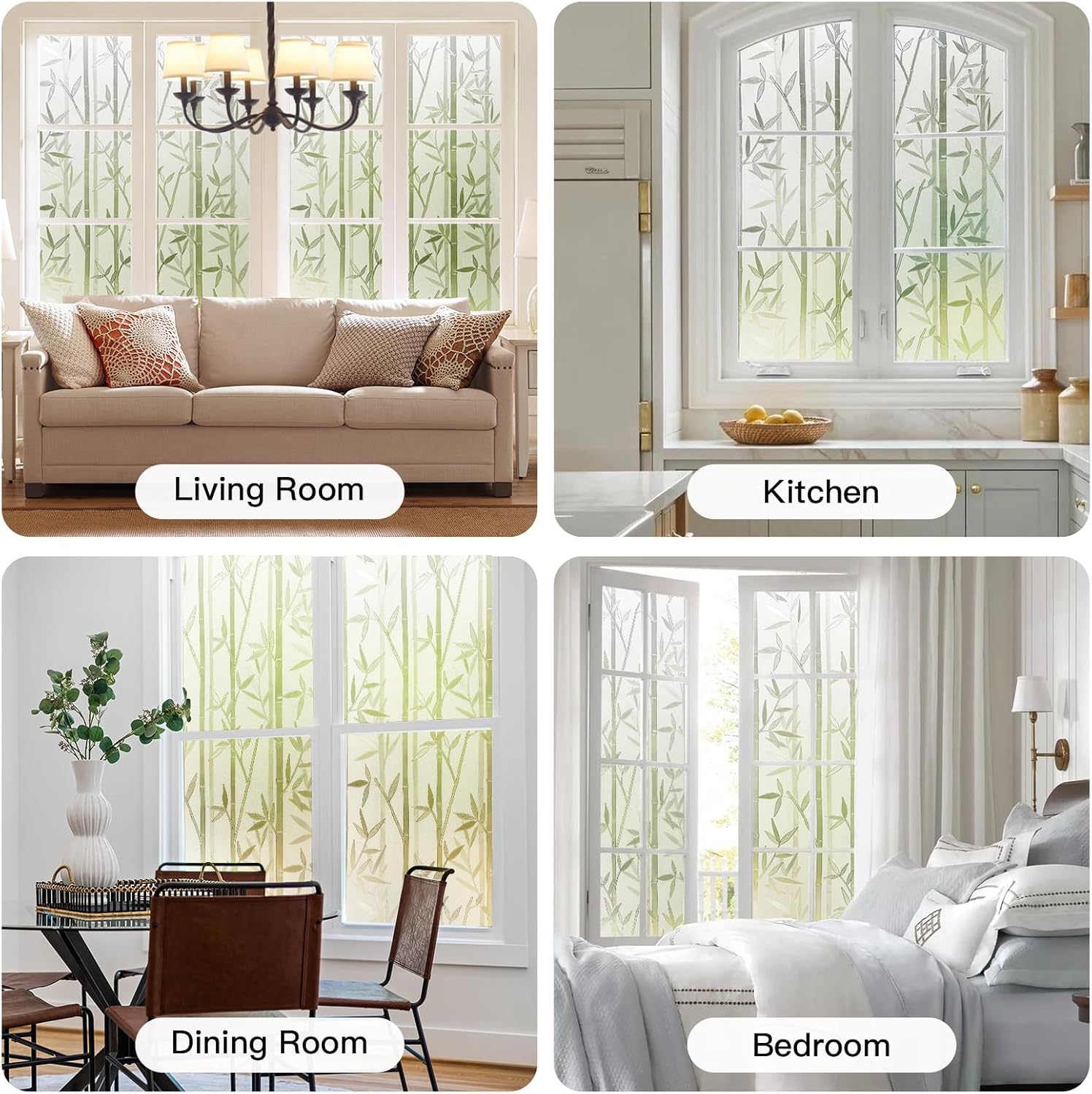 【SG】3/6M Window Glass Privacy Film Bamboo Window Film Window Sticker ...